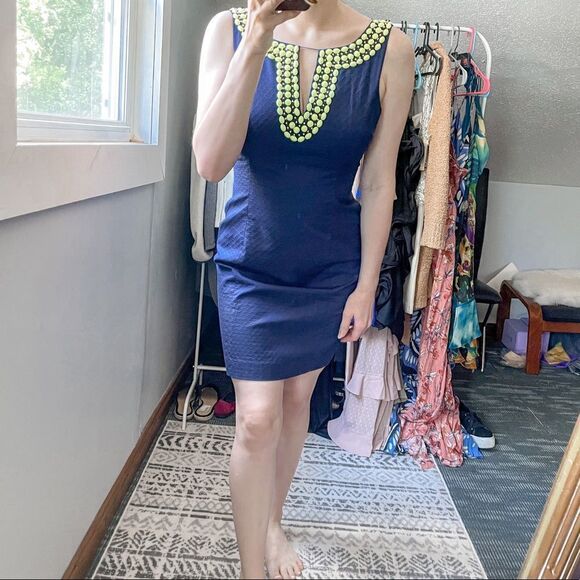 Lilly Pulitzer Blaire Shift Dress Sleeveless True Navy 4 - Picture 11 of 11